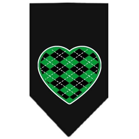 UNCONDITIONAL LOVE Argyle Heart Green Screen Print Bandana Black Small UN908138